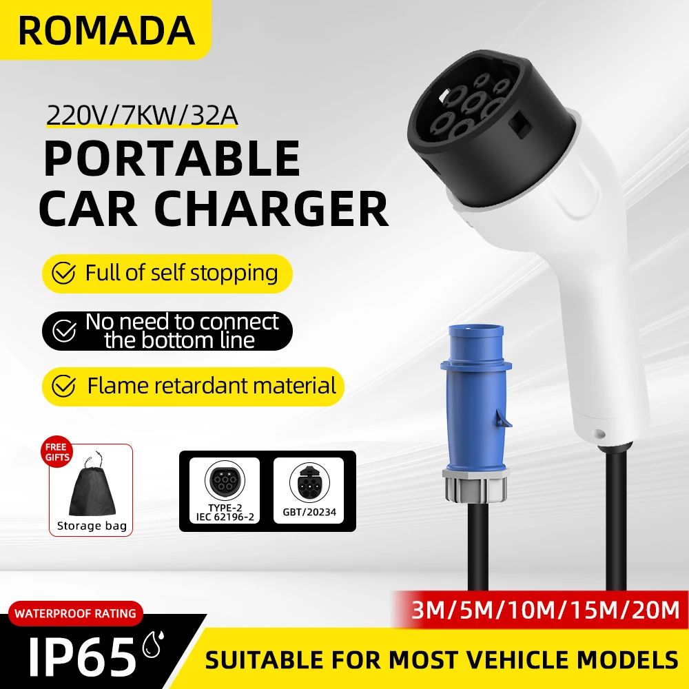 ROMADA Type2 IEC62196-2 For El - Ev Charger Adapter recension och pris